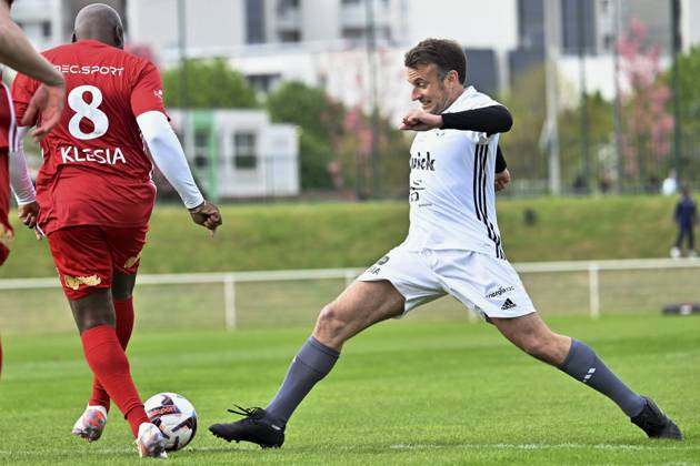 France, Emmanuel Macron takes part in charity football match