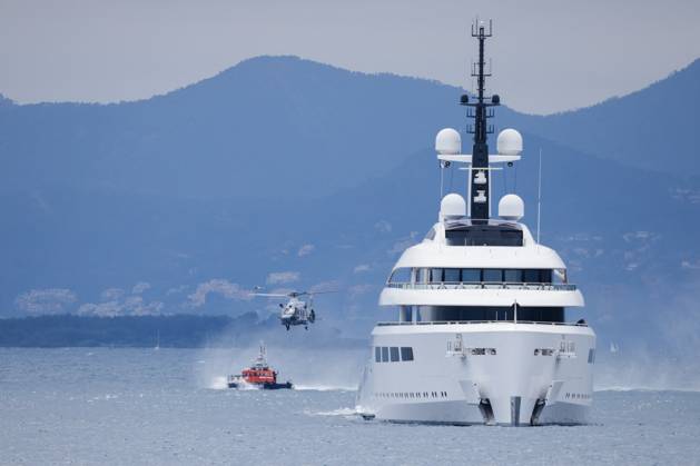 France, SNSM sea rescue organisation exercise with yacht during Cannes Film Festival
