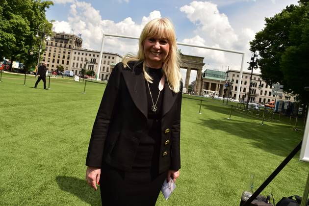Berlin, Iris Spranger visits the European Football Championship Fan Mile