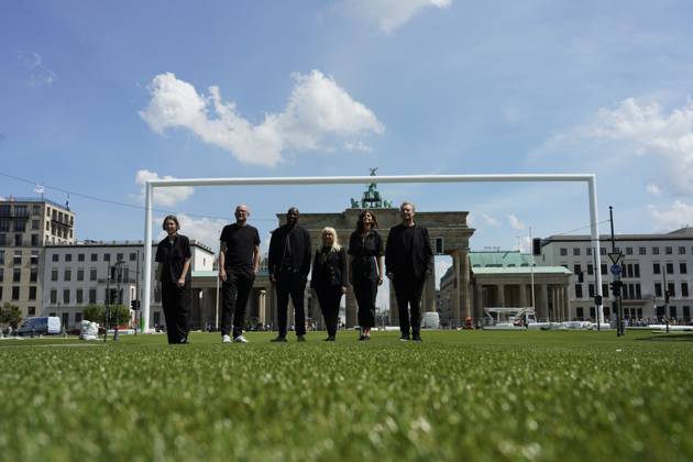 Berlin, EURO 2024, press conference on the fan mile in front of the Brandenburg Gate