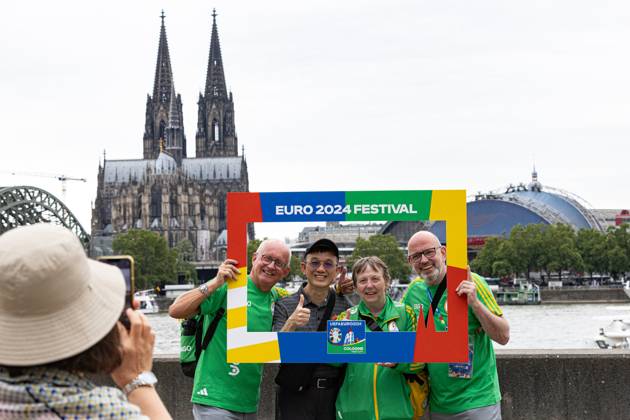 EURO 2024, Host City Cologne, Fans in front of Cologne Cathedral