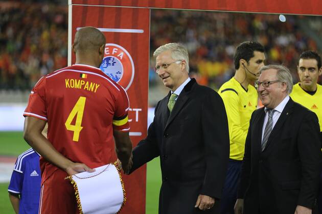 King Philippe of Belgium before the international football match