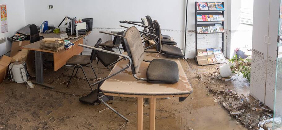 Damage after floods in Cannes