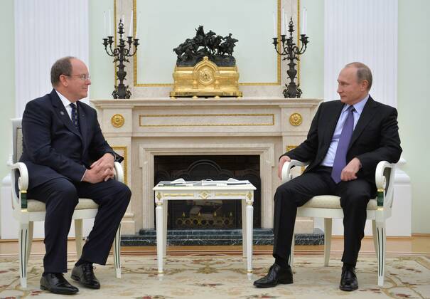 Prince Albert of Monaco meets Vladimir Putin in Moscow