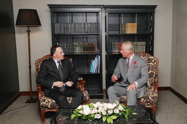 Prince Charles meets Prime Minister John Key in New Zealand