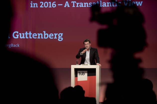 zu Guttenberg at the hub conference - plug into the digital future in Berlin