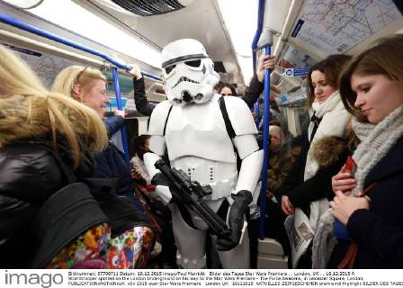 Star Wars The Force Awakens Premiere - Shock Trooper Soldier on the Move in London