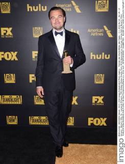 Leonardo DiCaprio with his Golden Globe at the FOX After Party