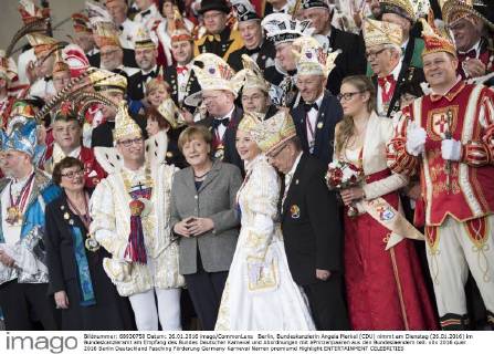 Merkel receives prince and princess couples of the German Carnival Association