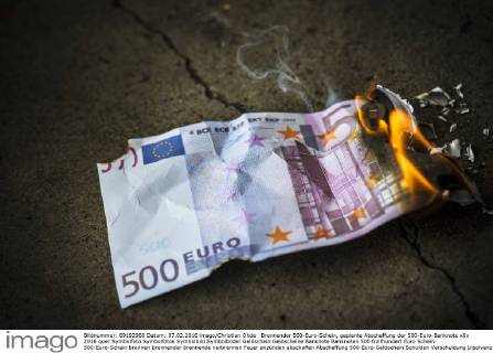 Symbolic images: planned abolition of the 500 euro banknote