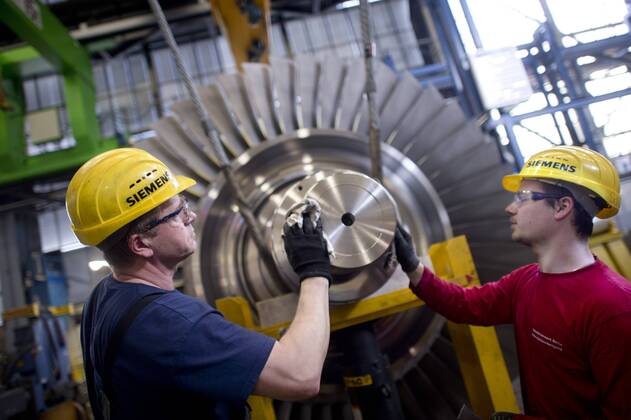 Siemens gas turbine plant in Berlin