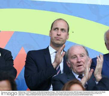 EURO 2016, Prince William in the stands at the England - Slovakia match