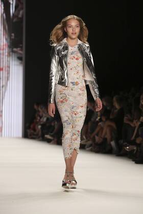 Berlin Fashion Week - Celebrities on the catwalk at the Riani fashion show
