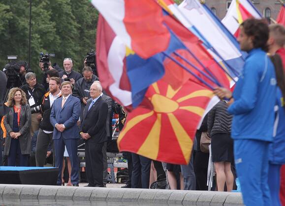 Willem Alexander at the opening of the European Athletics Championships in Amsterdam