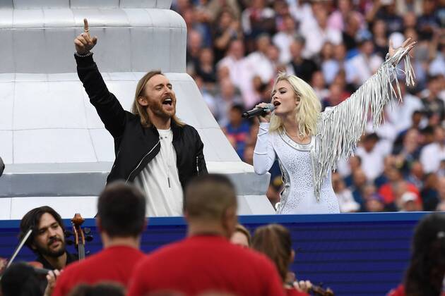 EURO 2016, David Guetta and Zara Larsson during the closing ceremony