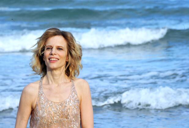Venice Film Festival - Sonia Bergamasco on the beach