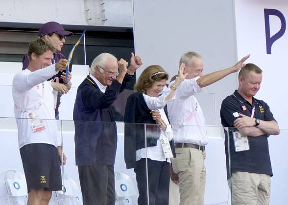 Paris 2024, Swedish royal couple Carl Gustaf and Silvia as spectators at the athletics event