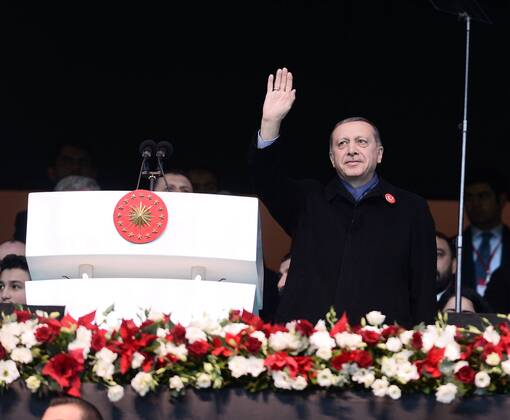 Erdogan at football match against terror in Istanbul