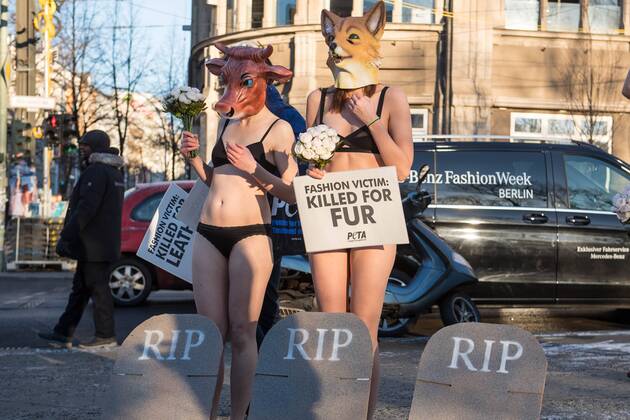 PETA protest at the start of Berlin Fashion Week