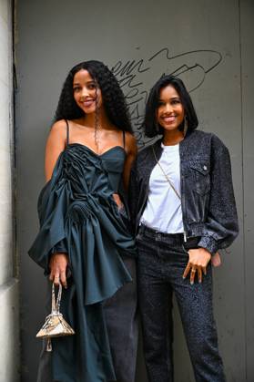 Paris Fashion Week, Clemence Botino and Flora Coquerel on the sidelines of the Fabien Zou fashion show