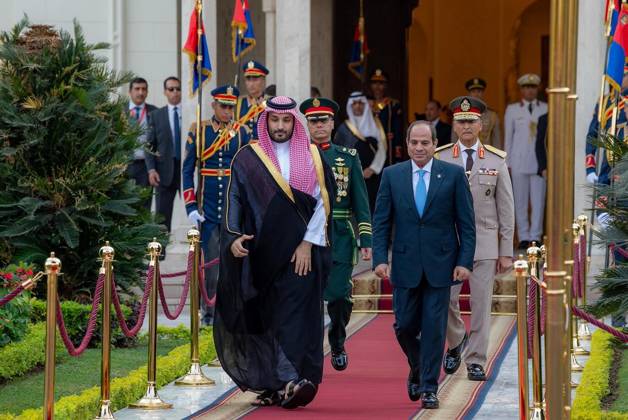 Egypt, President Abd al-Fattah as-Sisi meets Saudi Arabias Crown Prince Mohammed bin Salman in Kair
