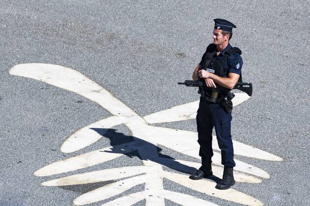 Cannes - Security guards at the Croisette