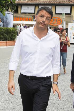 Matteo Renzi at the men's fashion fair Pitti Immagine Uomo in Florence
