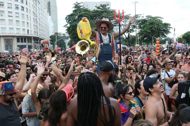 Brazil, street carnival block ox fool in Rio de Janeiro
