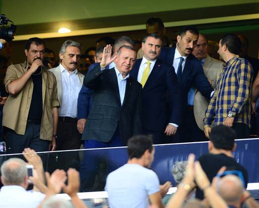 Recep Tayyip Erdogan visits football match of Fenerbahce Istanbul