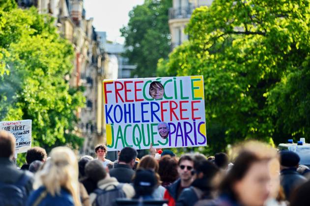 Iran accuses imprisoned Frenchmen Jacques Paris and Cecile Kohler of spying for Israel, Archive