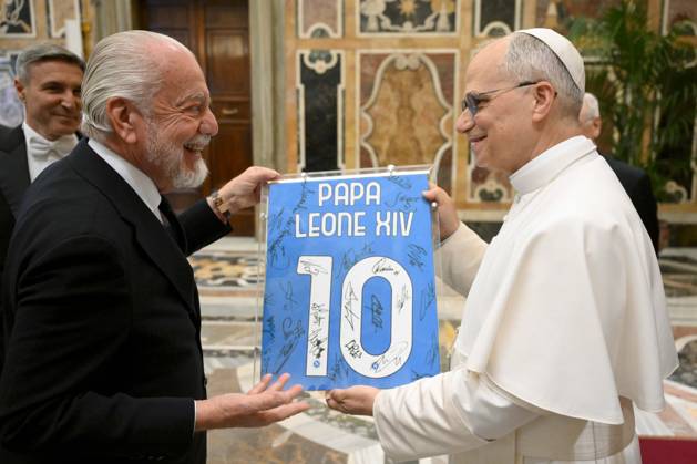 Vatican, Pope Leo XIV receives Italian football champions SSC Napoli