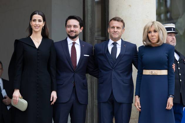 France, Emmanuel Macron receives Princess Rajwa and Prince Hussein of Jordan in Paris
