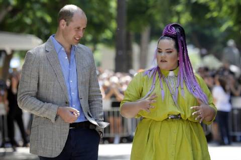 Prince William meets Netta Barzilai