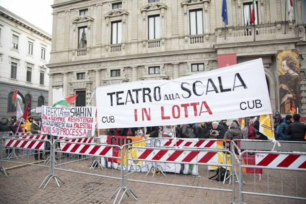 Italy, Pro-Palestinian protest at Scala premiere in Milan