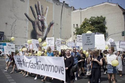 Berlin, Fair Fashion Move demonstrates for more fairness in fashion