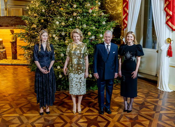 Belgian royal family welcomes guests to the Christmas concert at the Royal Palace in Brussels