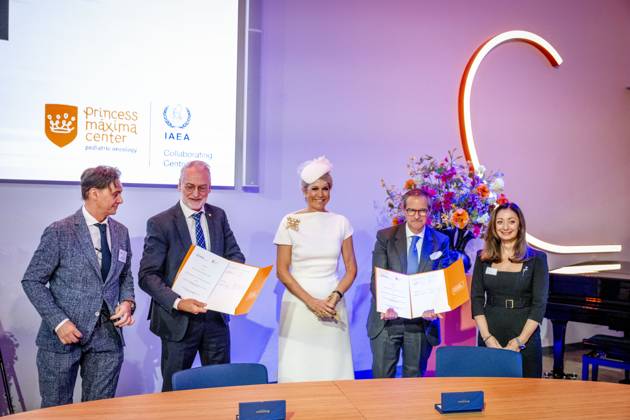Queen Maxima of the Netherlands visits the Centre for Paediatric Oncology in Utrecht