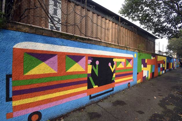 Geometric Bang Mural in Rome