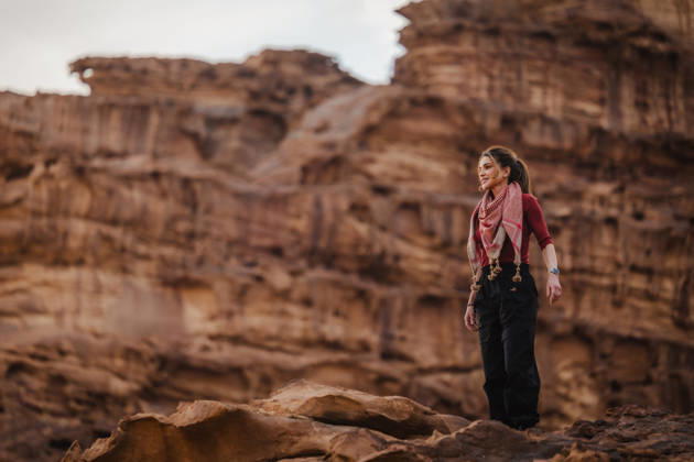 Queen Rania of Jordan visits the UNESCO site of Wadi Rum with Princess Salma