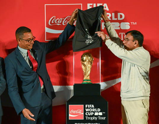 Indien, FIFA-WM-Pokal 2026 auf Trophytour in Neu Delhi