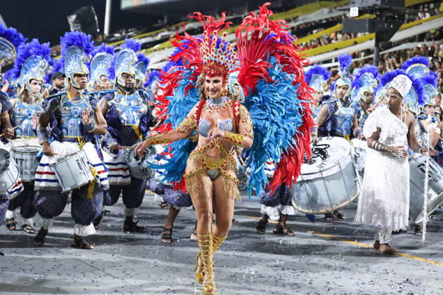 Carnival in Brazil, parade of samba schools in Rio de Janeiro and Sao Paulo