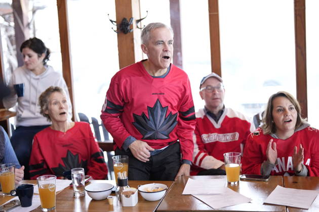 Milano Cortina 2026, ice hockey, men, final, Canada - USA, Mark Carney at public viewing