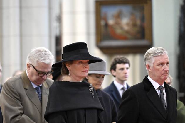 Royals, King Philippe and Queen Mathilde of Belgium at the memorial mass for deceased members of the royal family in Brussels