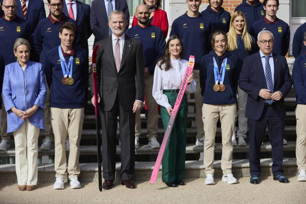 Royals, King Felipe VI and Queen Letizia receive the Olympic team at the Zarzuela Palace