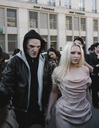 Paris Fashion Week, Alexis Stone as guest at the Matieres Fecales fashion show