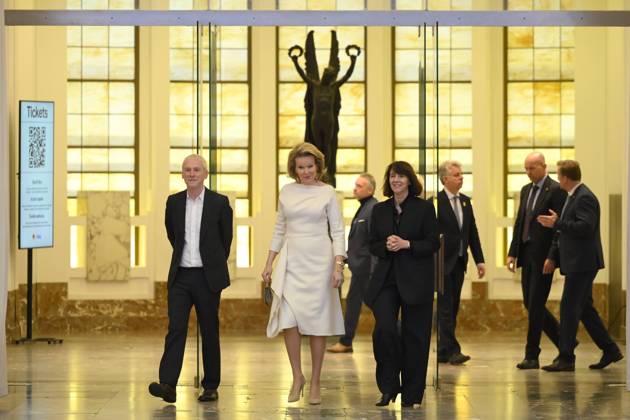 Queen Mathilde of Belgium visits the Beauty and Ugliness exhibition in Brussels