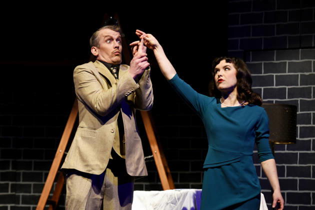 The 39 steps photo rehearsal at the Berlin Crime Theatre