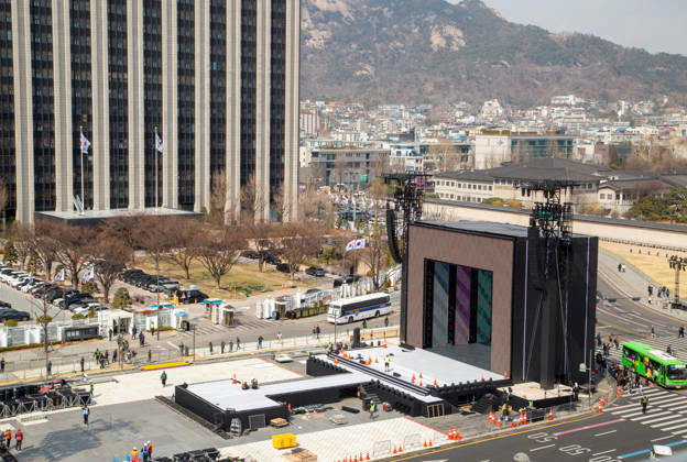 Music, South Korea, preparations for BTS comeback concert in Seoul
