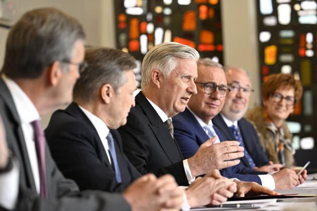 Royals, King Filip of Belgium chairs panel discussion in La Louviere