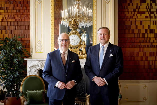 Royals, King Willem-Alexander of the Netherlands receives Alar Karis in The Hague